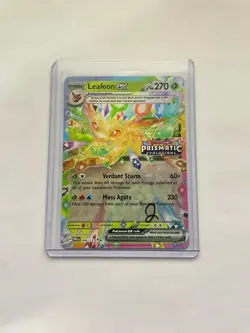 Pokemon TCG Prismatic Evolutions Leafeon ex 006/131 Stamped Promo Card NM - Image 3