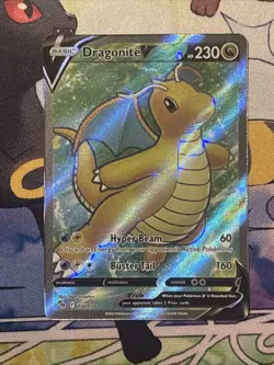 Pokemon Dragonite V Card Hyper Beam Buster Tail Promo Holo Rare 076/078 - Image 1