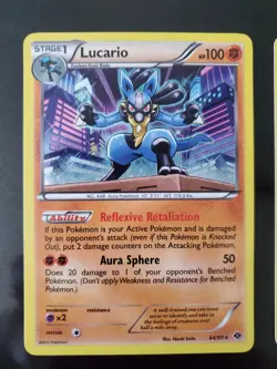 x2 Lucario 64/99 Holo Pokemon TCG Next Destinies and Blister Exclusive Card NM - Image 2