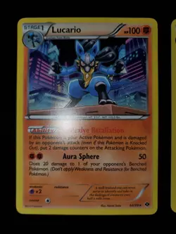 x2 Lucario 64/99 Holo Pokemon TCG Next Destinies and Blister Exclusive Card NM - Image 3