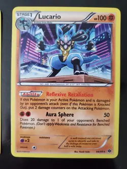 x2 Lucario 64/99 Holo Pokemon TCG Next Destinies and Blister Exclusive Card NM - Image 4