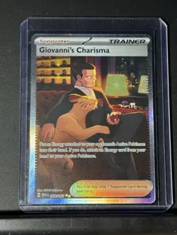 Pokemon TCG Giovanni's Charisma Full Art Trainer Card 207/165 Sir SV151 NM EN - Image 1
