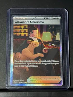 Pokemon TCG Giovanni's Charisma Full Art Trainer Card 207/165 Sir SV151 NM EN - Image 2