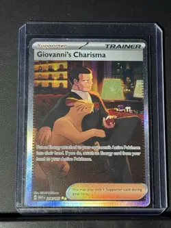 Pokemon TCG Giovanni's Charisma Full Art Trainer Card 207/165 Sir SV151 NM EN - Image 3