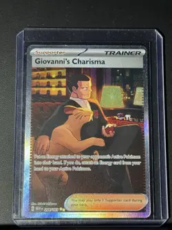 Pokemon TCG Giovanni's Charisma Full Art Trainer Card 207/165 Sir SV151 NM EN - Image 4