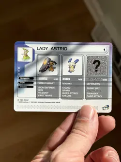 2003 Pokemon - Lady Astrid 129-8002 Rare Pokemon Battle E-Reader Card LP - Image 1