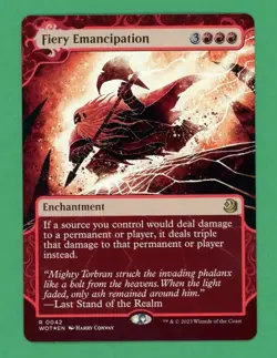 MTG Fiery Emancipation Borderless Foil (Wilds of Eldraine) 0042 - Image 1