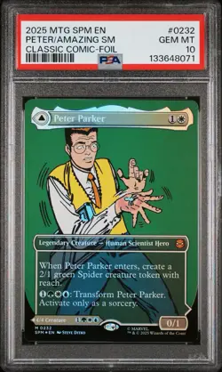 2025 MTG MARVEL'S SPIDER-MAN #0232 AMAZING SPIDER-MAN/PETER PARKER PSA 10 - Image 2