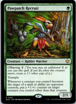Pawpatch Recruit 187 Rare Bloomburrow Magic: The Gathering Near Mint - Image 1