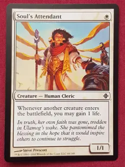 Magic The Gathering RISE OF THE ELDRAZI SOUL'S ATTENDANT white card MTG - Image 1