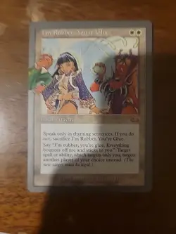 I'm Rubber, You're Glue Unglued Magic the Gathering MTG Card Vintage Rare Silver - Image 1