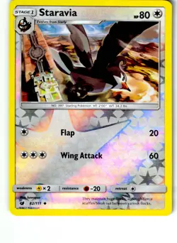 Staravia 82/111 Uncommon Crimson Invasion Pokemon Reverse Holo Lightly Played - Image 1