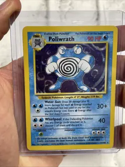 Pokemon TCG Poliwrath Base Set 13/102 Holo Rare MP Pokemon Card Vintage WOTC Vtg - Image 1