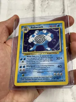 Pokemon TCG Poliwrath Base Set 13/102 Holo Rare MP Pokemon Card Vintage WOTC Vtg - Image 2