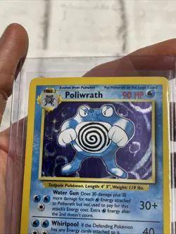 Pokemon TCG Poliwrath Base Set 13/102 Holo Rare MP Pokemon Card Vintage WOTC Vtg - Image 3