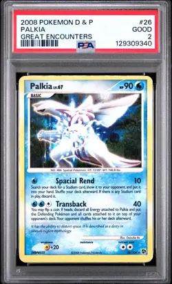 2008 POKEMON DIAMOND & PEARL GREAT ENCOUNTERS #26 PALKIA PSA 2 - Image 1