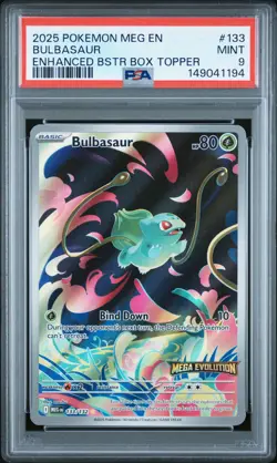 2025 POKEMON MEG EN-MEGA EVOLUTION ENHANCED BOOSTER BOX TOPPER BULBASAUR PSA 9 - Image 1