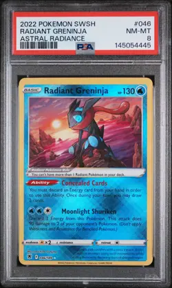 2022 POKEMON SWORD & SHIELD ASTRAL RADIANCE #046 RADIANT GRENINJA PSA 8 - Image 1