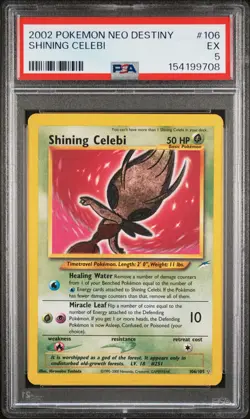 2002 POKEMON NEO DESTINY #106 SHINING CELEBI PSA 5 - Image 1