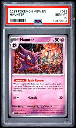 2023 POKEMON MEW EN-151 #093 HAUNTER PSA 10 - Image 1