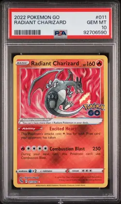 2022 POKEMON GO #011 RADIANT CHARIZARD PSA 10 - Image 1