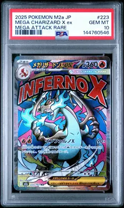 2025 POKEMON JAPANESE M2A-MEGA DREAM EX #223 MEGA CHARIZARD X EX PSA 10 - Image 1