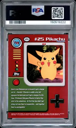 1999 TOPPS POKEMON SERIES 1 CHARACTER CARDS #TV2 PIKACHU PSA 8 - Image 2