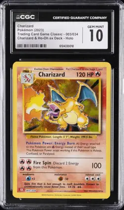 2023 POKEMON #003/034 CHARIZARD CGC 10 GEM MINT - Image 1