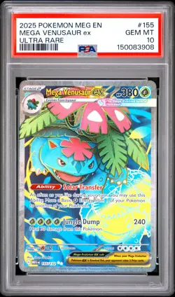 2025 POKEMON MEG EN-MEGA EVOLUTION ULTRA RARE #155 MEGA VENUSAUR EX PSA 10 - Image 1