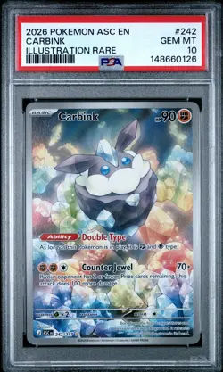 2026 POKEMON ASC EN-ASCENDED HEROES ILLUSTRATION RARE #242 CARBINK PSA 10 - Image 1