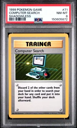 1999 POKEMON BASE SET SHADOWLESS #71 COMPUTER SEARCH PSA 8 - Image 1
