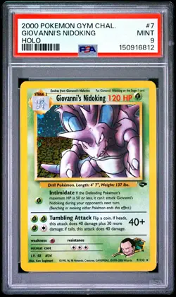 2000 POKEMON GYM CHALLENGE HOLO #7 GIOVANNI'S NIDOKING PSA 9 - Image 1