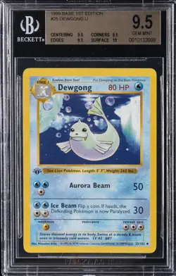 1999 POKEMON BASE SET 1ST EDITION #25 DEWGONG BGS 9.5 - Image 1