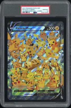 2021 POKEMON SWSH CELEBRATIONS COLLECTION-JUMBO PIKACHU V-UNION PSA 10 - Image 1