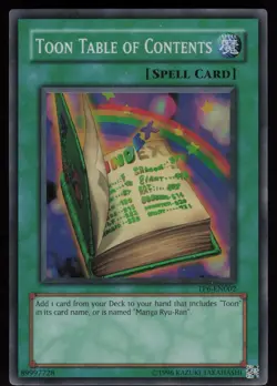 Toon Table of Contents TP6-EN002 Tournament Pack 6 Super Rare YU-GI-OH - Image 1