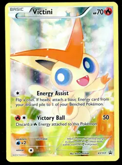 Pokemon Card Victini XY117 Holo Foil Black Star Promo LP - Image 1