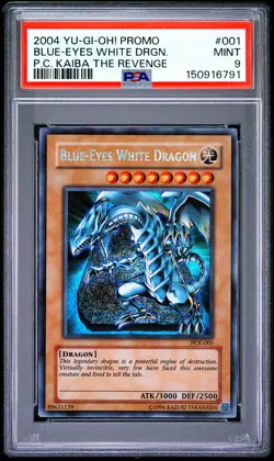 2004 YU-GI-OH! PROMO KAIBA THE REVENGE #001 BLUE-EYES WHITE DRAGON PSA 9 - Image 1