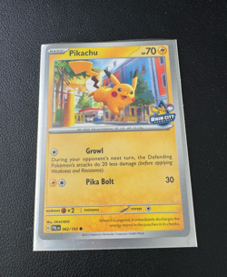 Pokemon Pikachu Rain City Showcase Promo Stamped Card EXCLUSIVE Charizard sleeve - Image 1