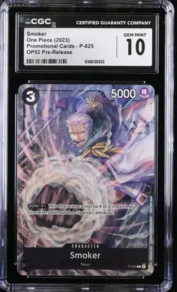 Smoker (Pre-Release) P-025 One Piece Promo Card CGC 10 - Image 1