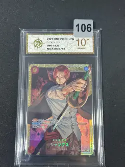 Shanks OP01-120 (Secret) ROMANCE DAWN ONE PIECE Card Game Japanese TCG Grade 10 - Image 1
