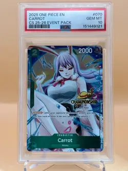 2025 ONE PIECE CHAMPIONSHIP 2025-26 EVENT PACK #070 CARROT PSA 10 - Image 1