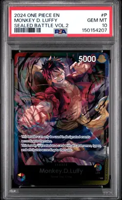 2024 ONE PIECE PROMO MONKEY D. LUFFY SEALED BATTLE VOL.2 PSA 10 - Image 3