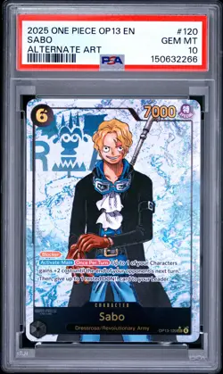 2025 ONE PIECE OP13-CARRYING ON HIS WILL ALTERNATE ART #120 SABO PSA 10 - Image 1