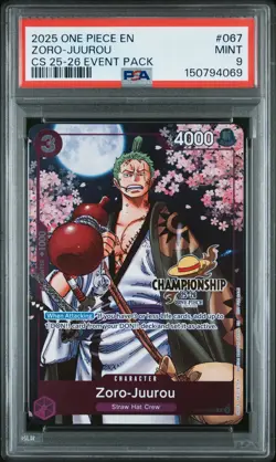 2025 ONE PIECE CHAMPIONSHIP 2025-26 EVENT PACK #067 ZORO-JUUROU PSA 9 - Image 1