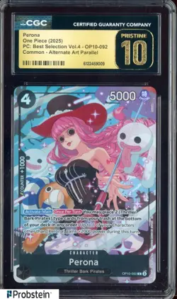 2025 One Piece PC Best Selection Vol.4 OP10-092 Perona Alt Art CGC 10 PRISTINE - Image 1
