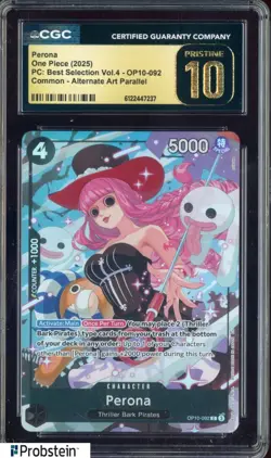 2025 One Piece PC Best Selection Vol.4 OP10-092 Perona Alt Art CGC 10 PRISTINE - Image 1