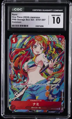 2024 ONE PIECE JAPANESE PRB STORAGE BOX SET COMMON NAMI CGC 10 GEM MINT - Image 1
