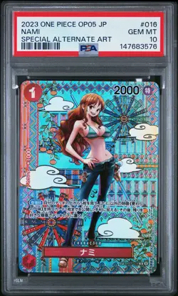 2023 ONE PIECE JAPANESE OP05-AWAKENING OF THE NEW ERA #016 NAMI PSA 10 - Image 1
