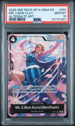 2026 ONE PIECE OP14-EB04-THE AZURE SEA'S SEVEN #091 MR. 2 BON CLAY PSA 10 - Image 1