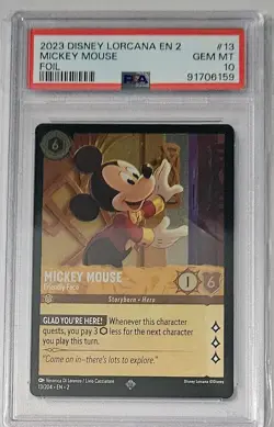 2023 MICKEY MOUSE - Friendly Face - Disney Lorcana ROFB EN 2 #13 PSA 10 GEM MINT - Image 1